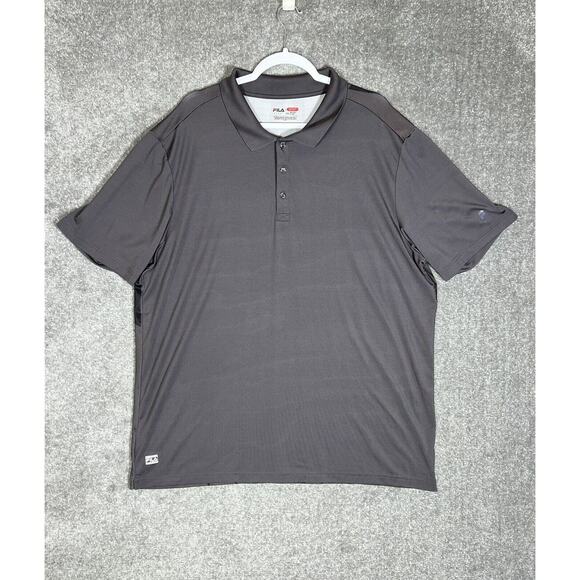 Fila Sport Golf Polo Shirt Mens Size XXL Gray‎ Polyester Stretch Short Sleeve - Picture 1 of 7